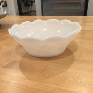 Milk Glass Serving Bowl with filed chip